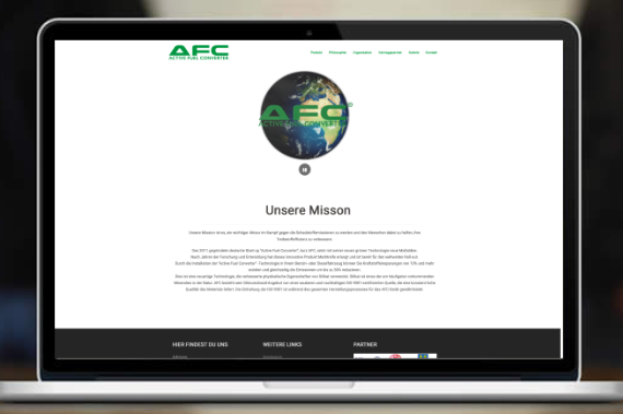 Webdesign für AFC worldwide